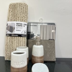 Beige 6 in 1 Bathroom Set