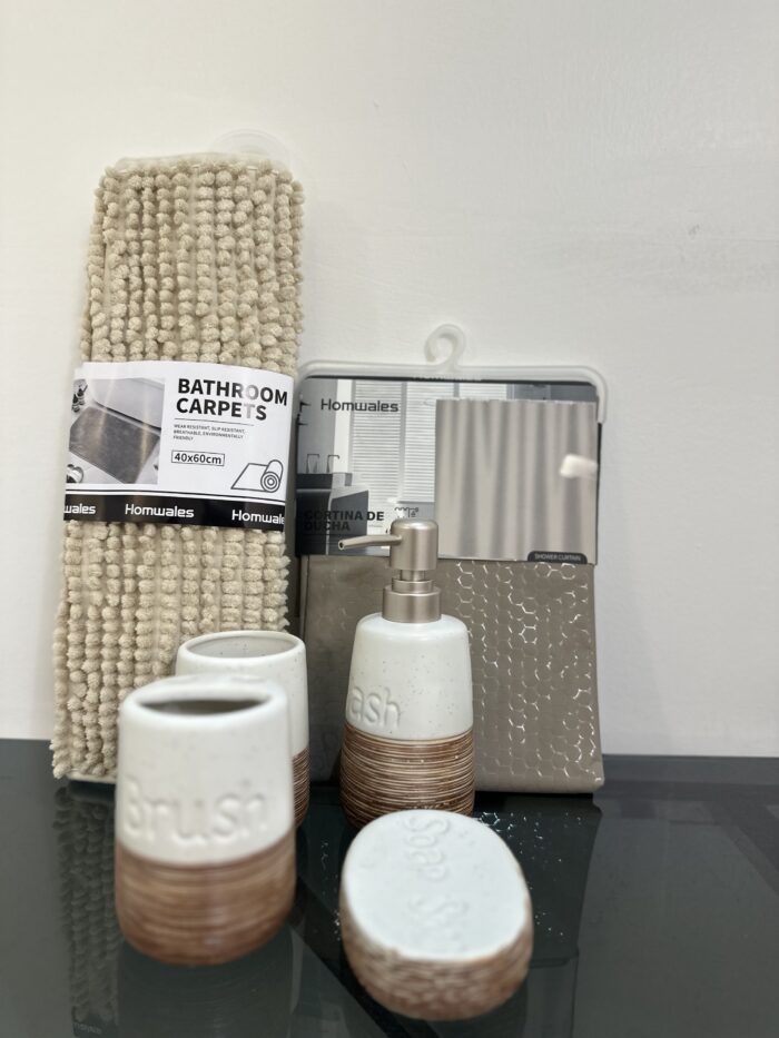 Beige 6 in 1 Bathroom Set
