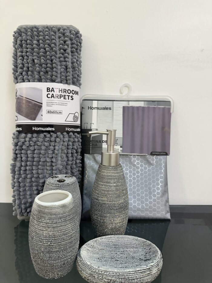 Grey 6 in 1 Bathroom Set